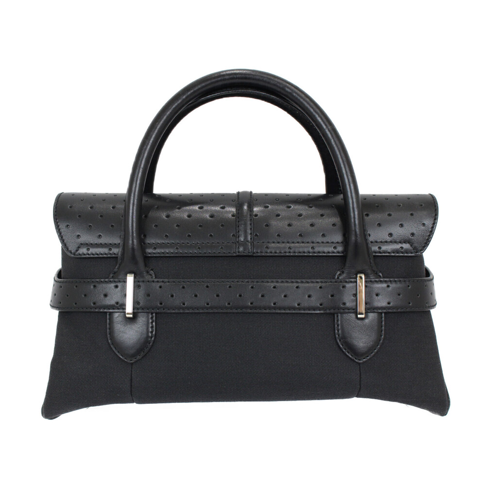 Gucci Leather Handbag Double Black Canvas GG - Picture 4 of 7